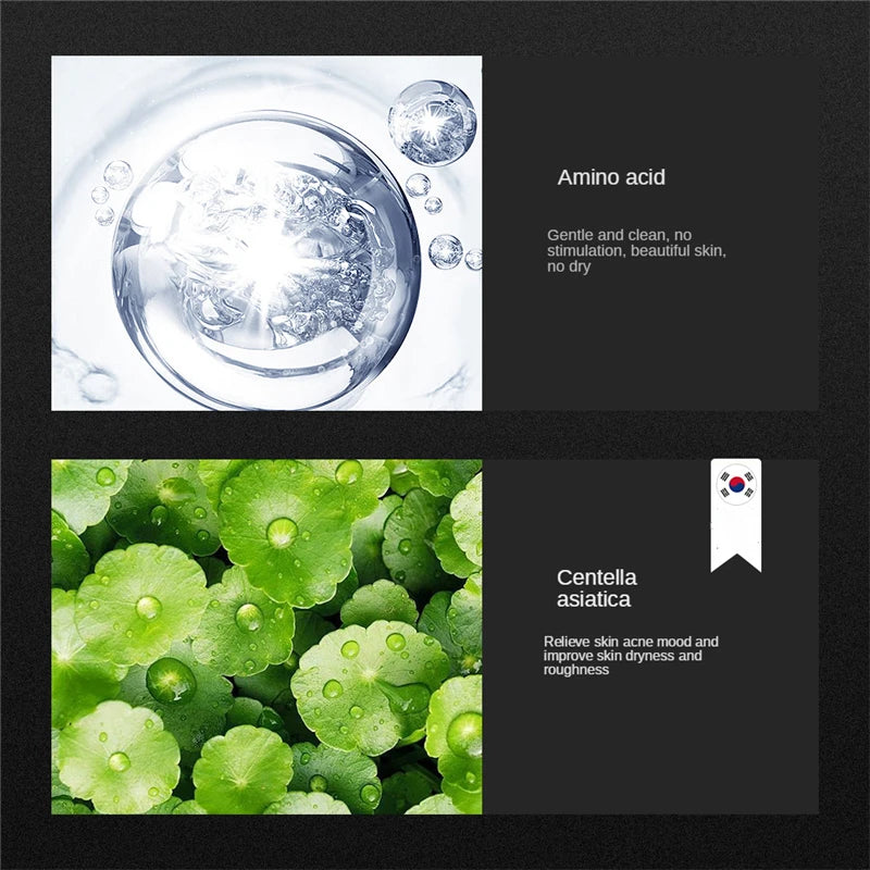 Amino Acid Facial Cleanser Face Wash Cleansing Mousse Moisturizing Oil Control Shrink Pores Makeup Remover Creamy Foam Skin Care