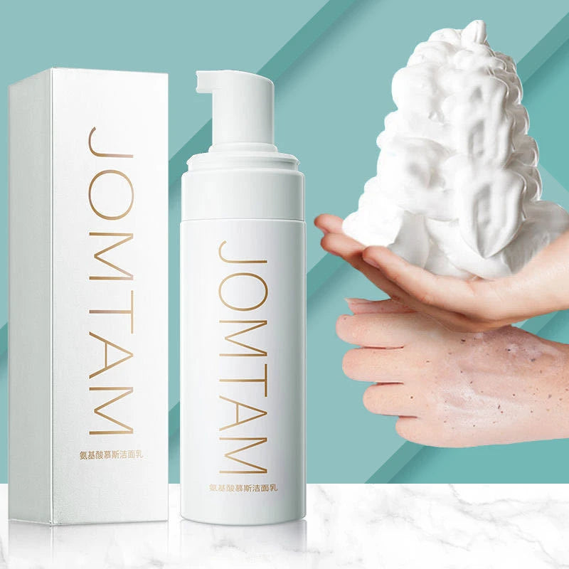 Amino Acid Facial Cleanser Face Wash Cleansing Mousse Moisturizing Oil Control Shrink Pores Makeup Remover Creamy Foam Skin Care