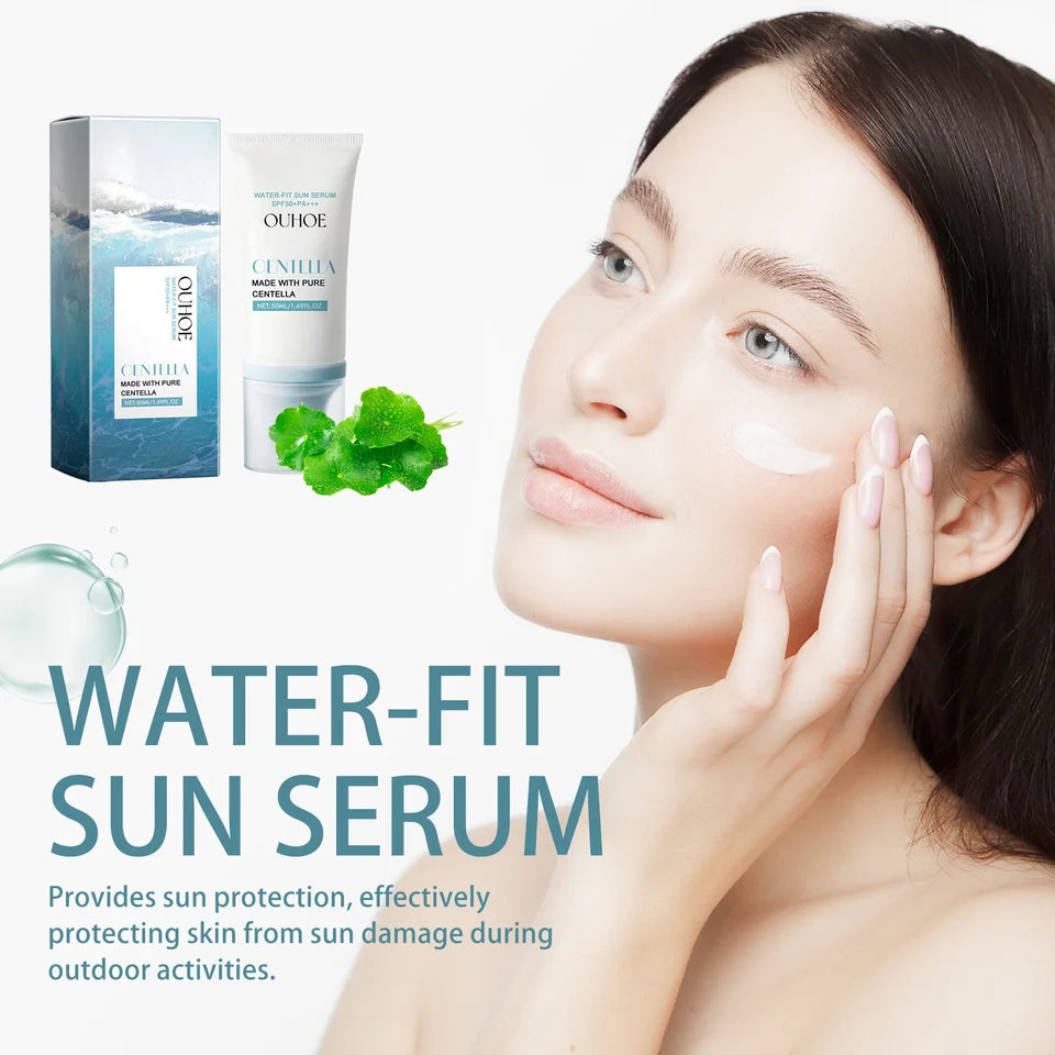 Spf50+ Centella Sun Serum Anti UV Strengthening Barriers Repairing Refreshing Moisturizing Oil Control Water-Fit Facial Sunblock