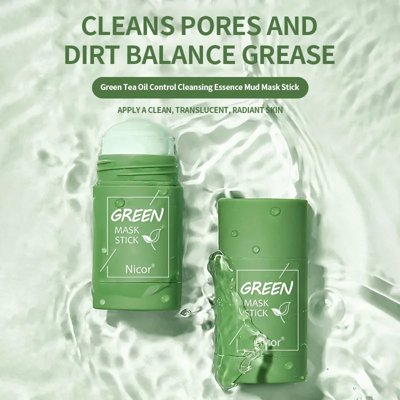 Green Tea Mask Face Clean GreenTea Mask Stick Deep Moisturizing Shrink Pores Blackhead Acne Facial Film Korean Skin Care Product