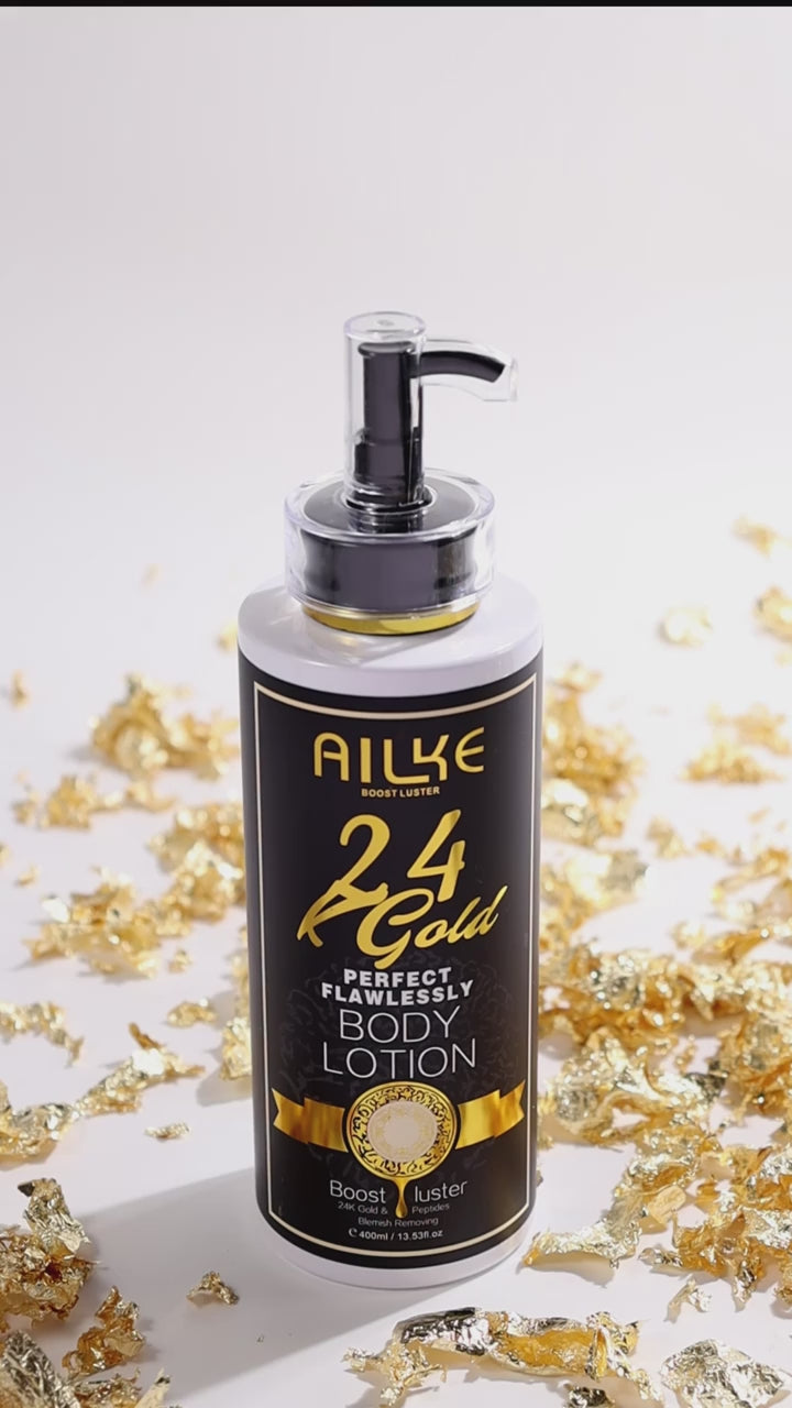 AILKE 24k Gold Perfect Flawlessly Body Lotion, Whitening, Inhibit Melanin, Moisturizing, UV Protect, With Nicotinamide Vitamin C